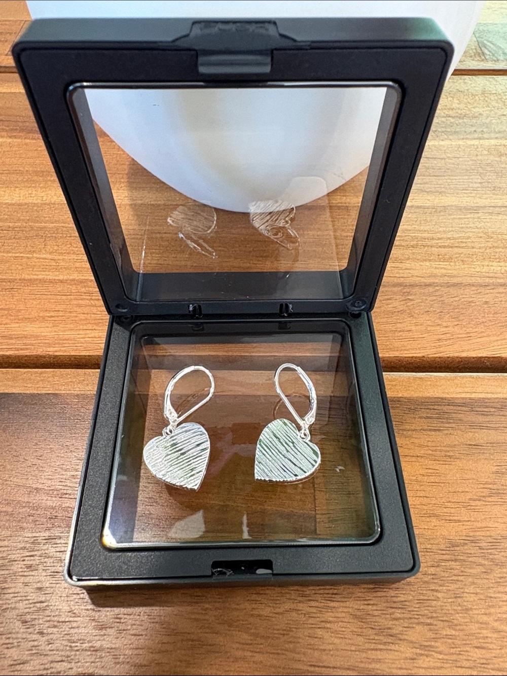 New Sterling Silver Heart Dangling Earrings